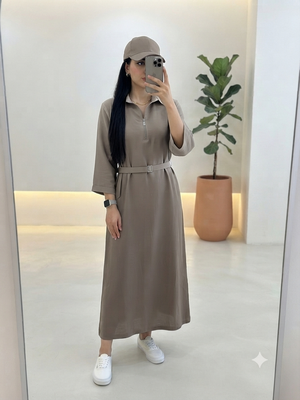 مانتو زنانه مدل نیم زیپ و بلند | خنک و سبک