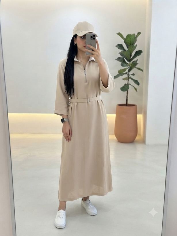 مانتو زنانه مدل نیم زیپ و بلند | خنک و سبک