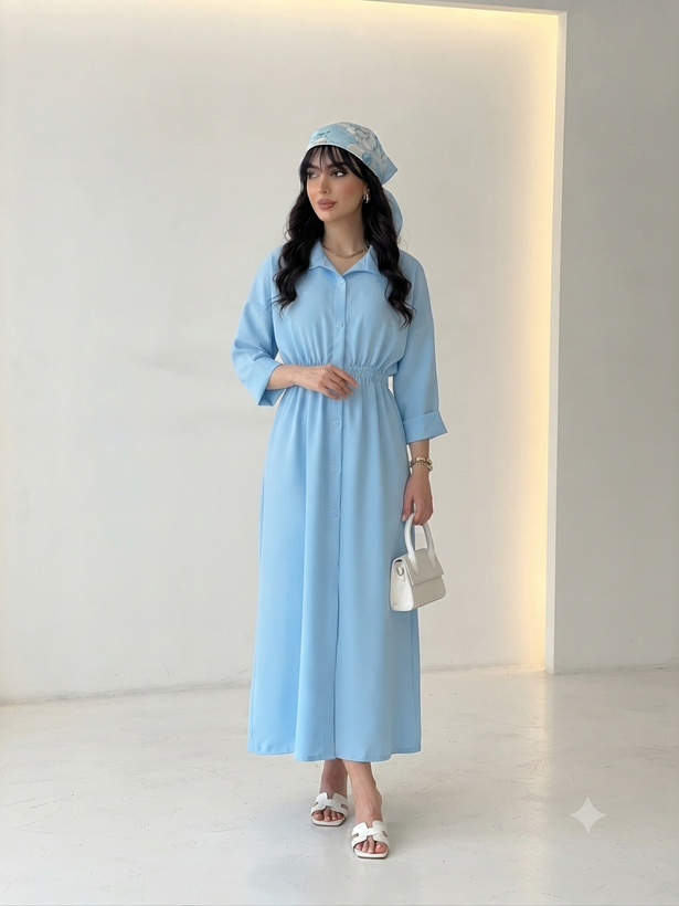 مانتو زنانه بلند مدل کمر کش | خنک و راحت