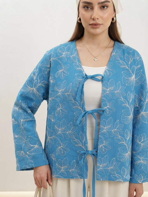 کت تک زنانه مدل گره ای طرح گل | چشم نواز و شیک